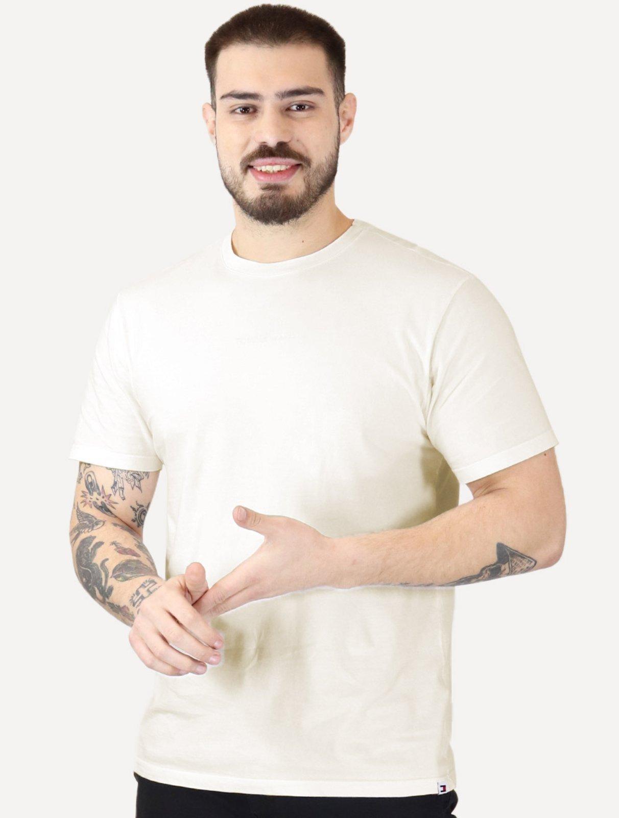 Camiseta Tommy Jeans Masculina Linear Gel Off-White