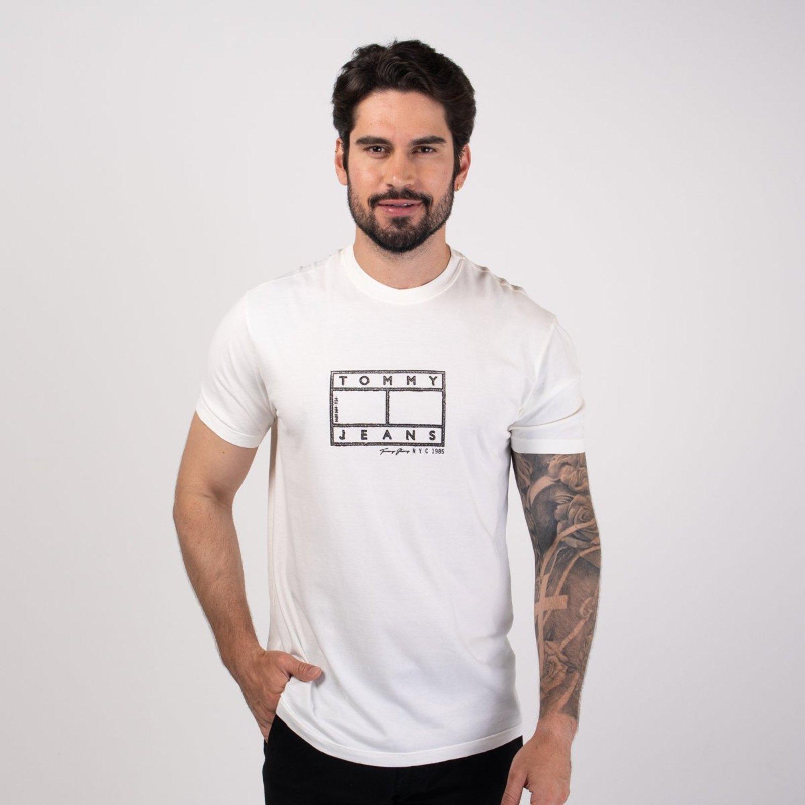 Camiseta Tommy Hilfiger Center Flag Off White