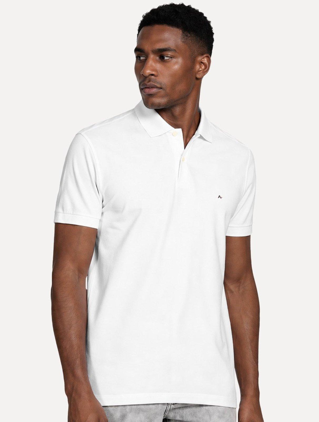 Polo Aramis Masculina Piquet Inner Detail Dark Logo Branca