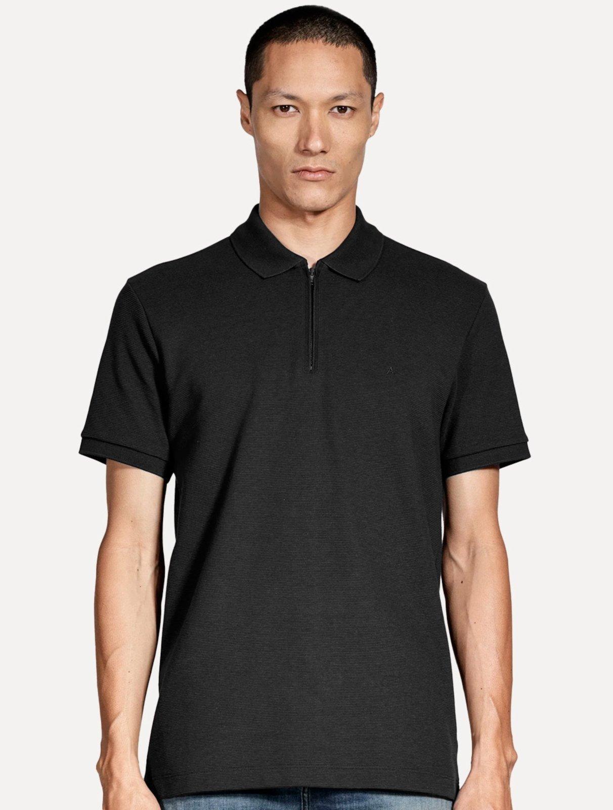Polo Aramis Masculina Ottoman Ziper Preto