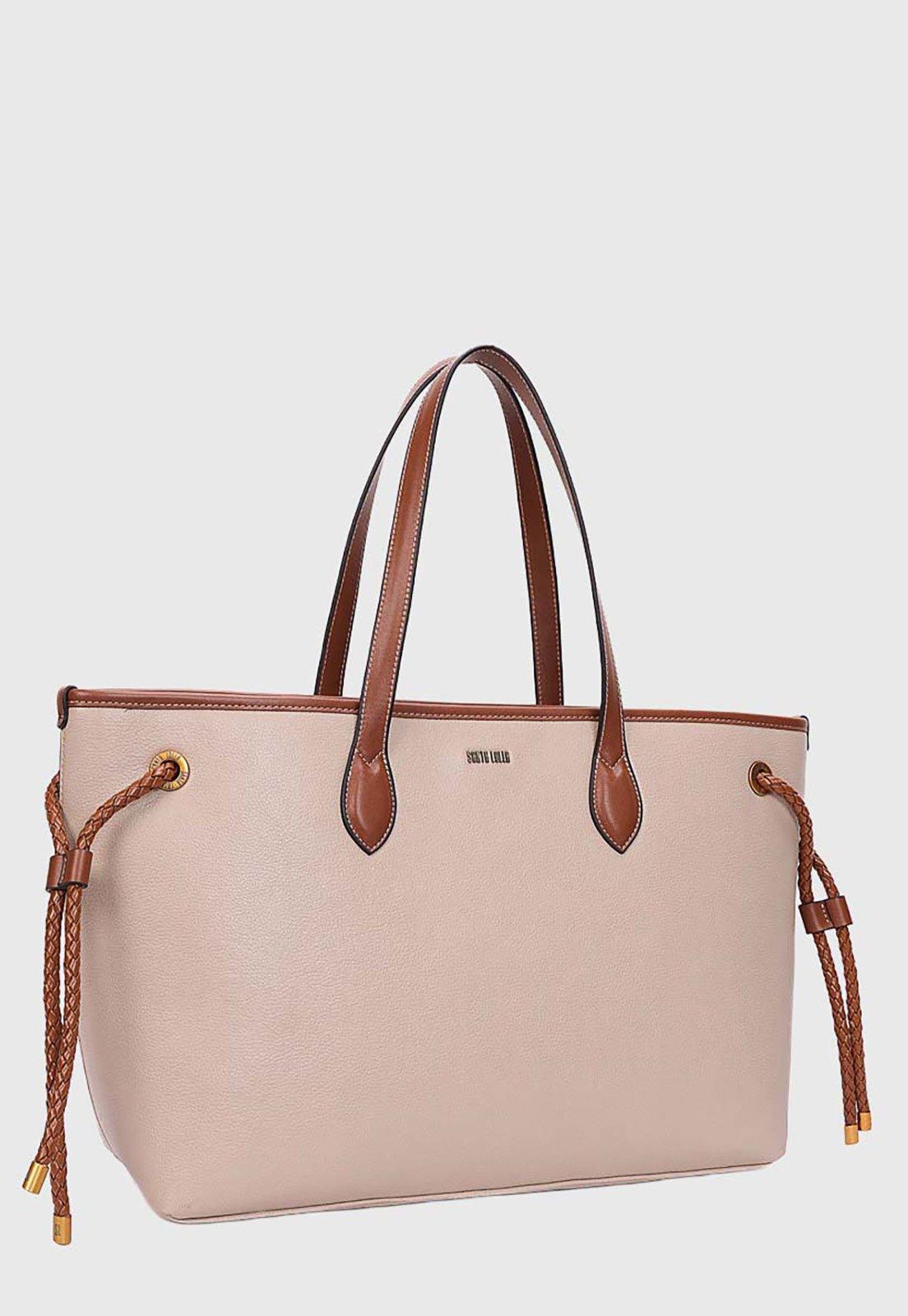 Bolsa Grande Santa Lolla Tote Detalhe Texturizado Marrom