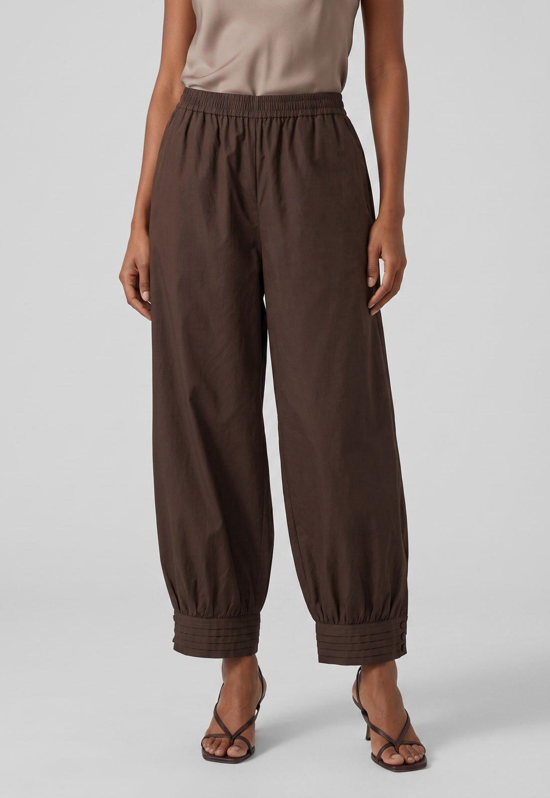 Calça Feminina FARM Cintura Média Marrom