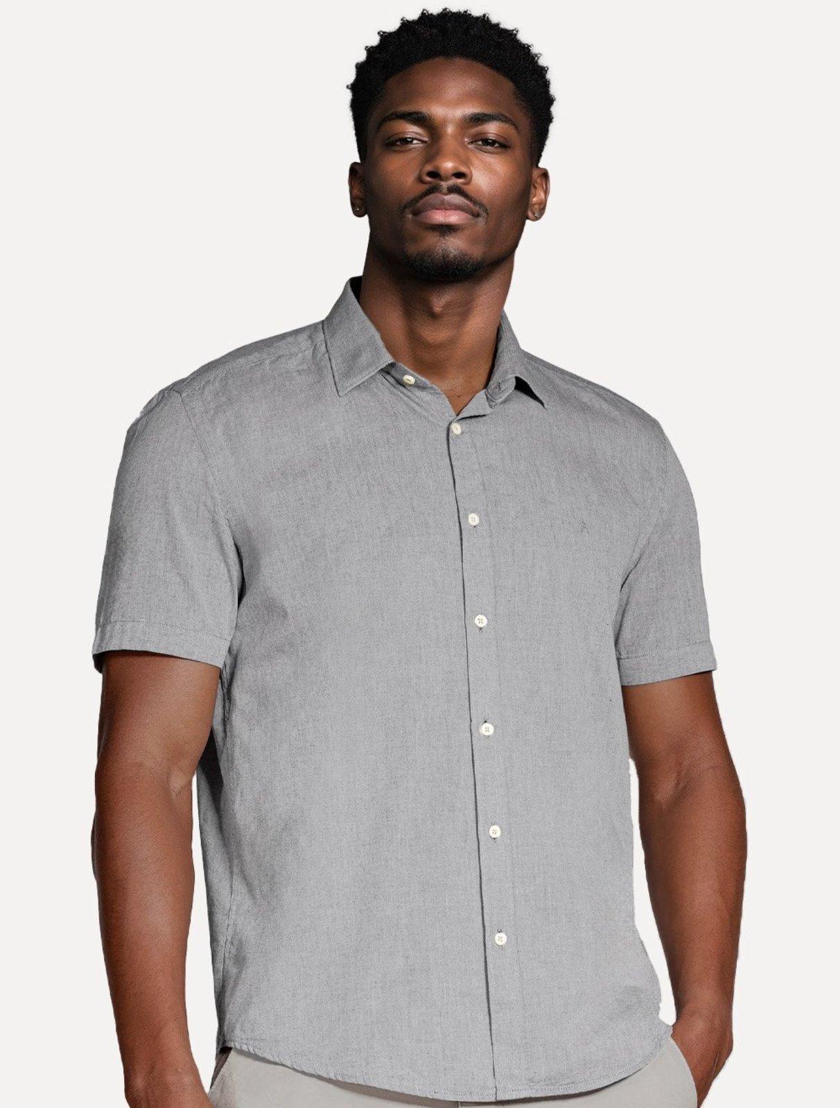 Camisa Aramis Masculina Slim Algodão Willis Chumbo