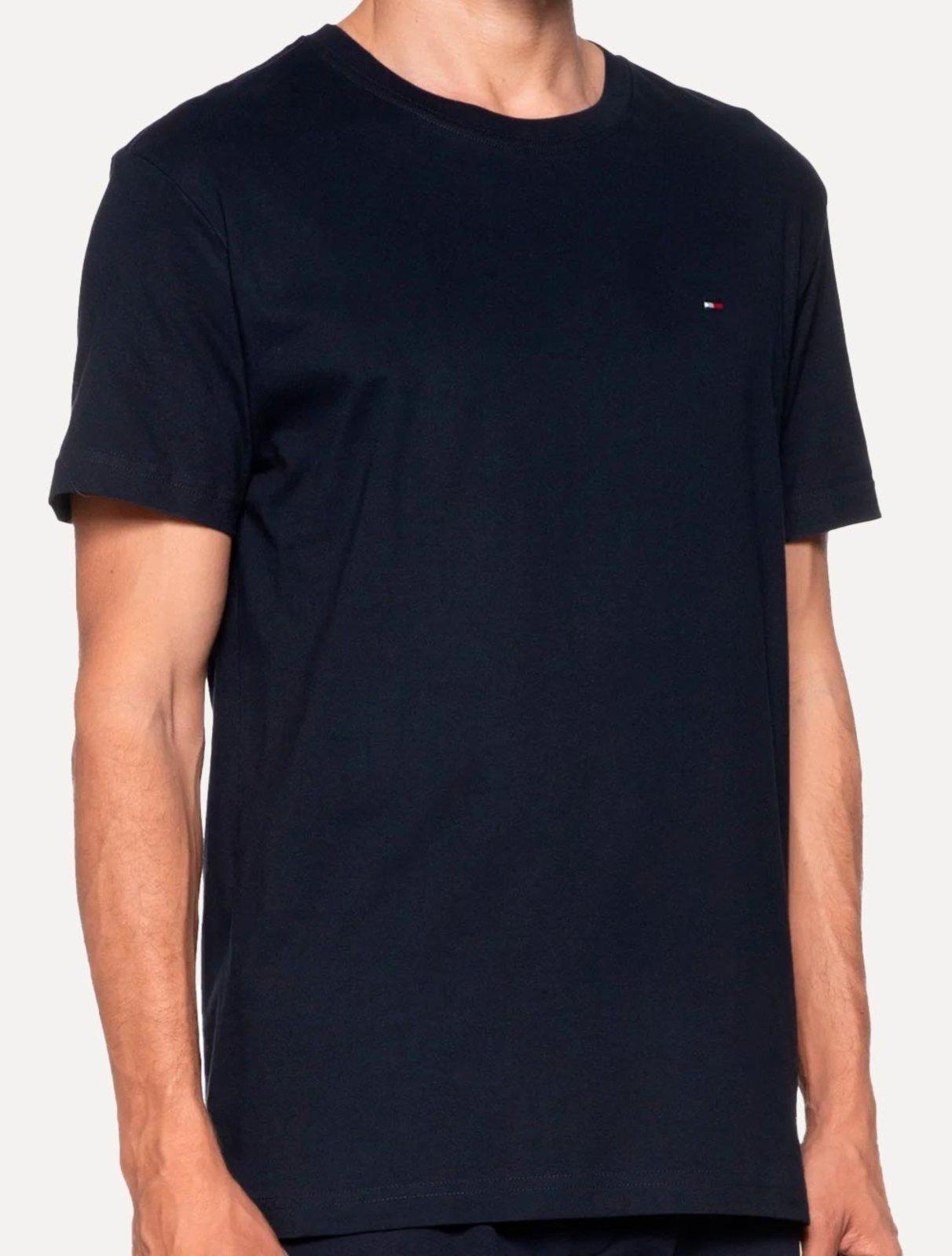 Camiseta Tommy Hilfiger Masculina Slim Fit Essential Stretch Azul Marinho