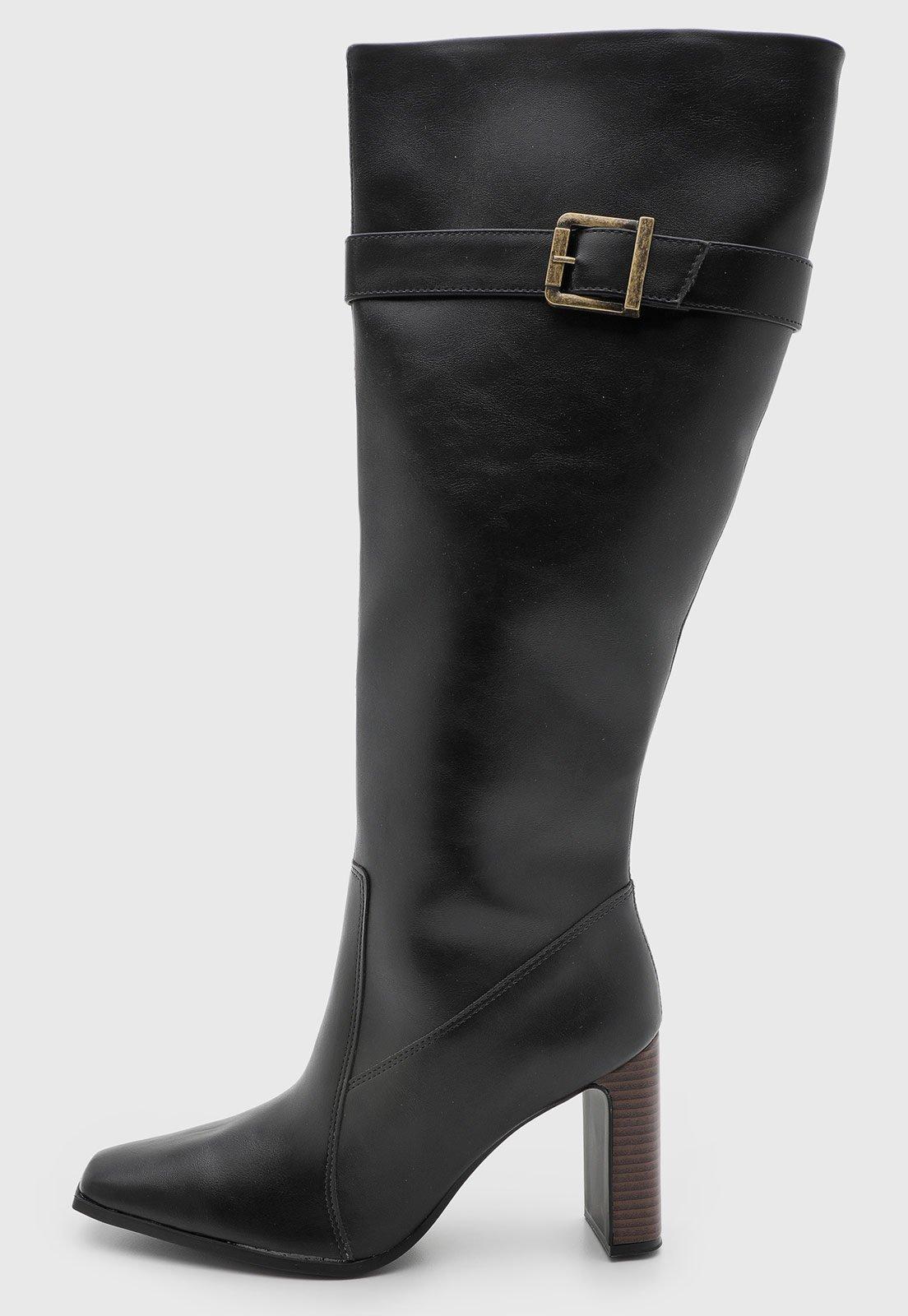 Bota Cano Alto Feminina Vizzano Salto Alto Preto