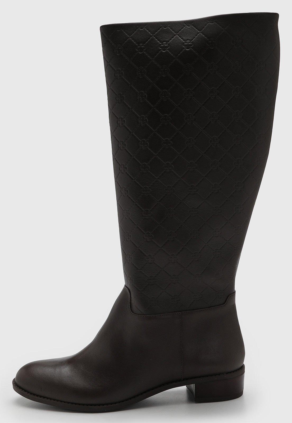 Bota Feminina Capodarte Cano Alto Couro Marrom