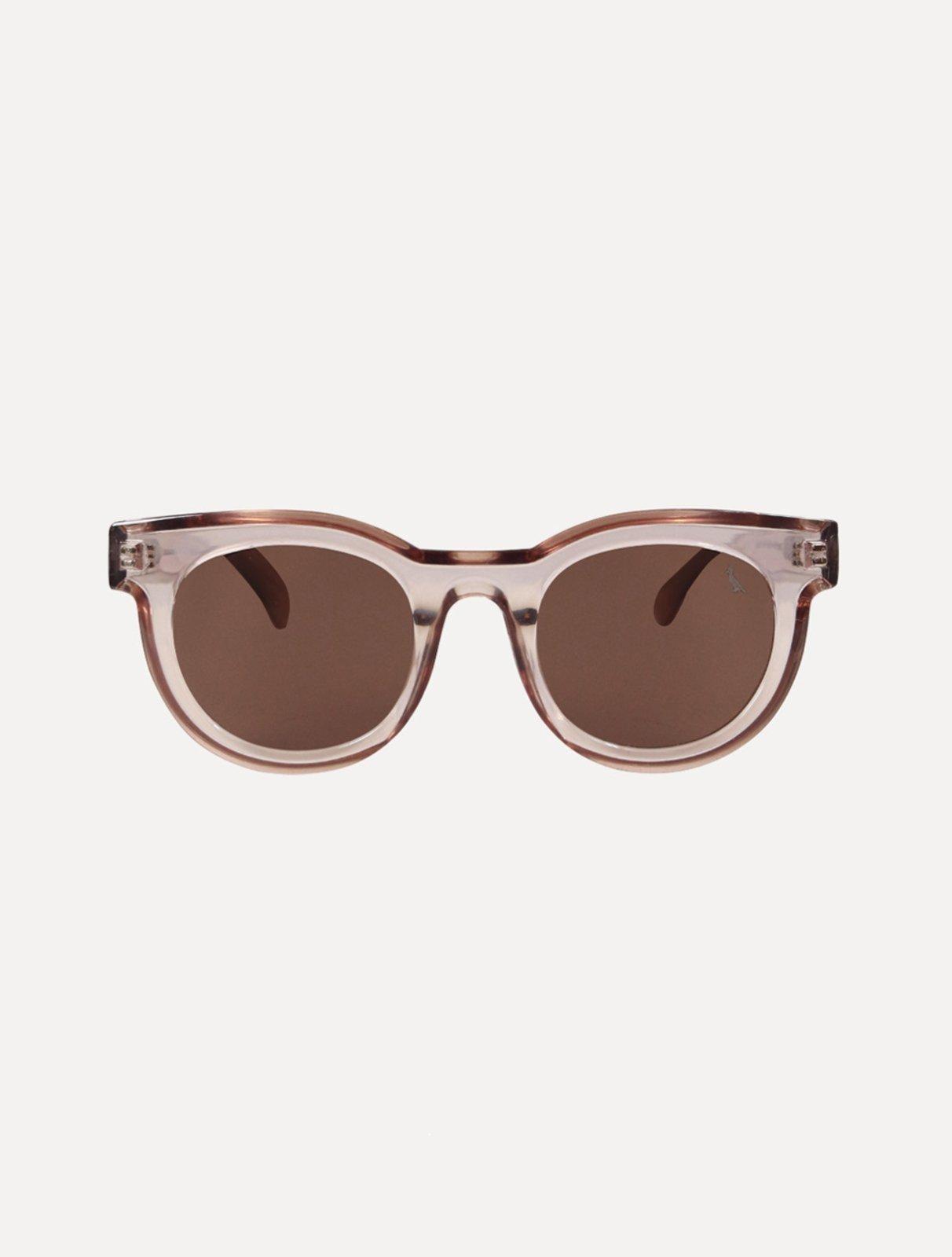 Óculos de Sol Reserva Masculino Round Marrom Claro