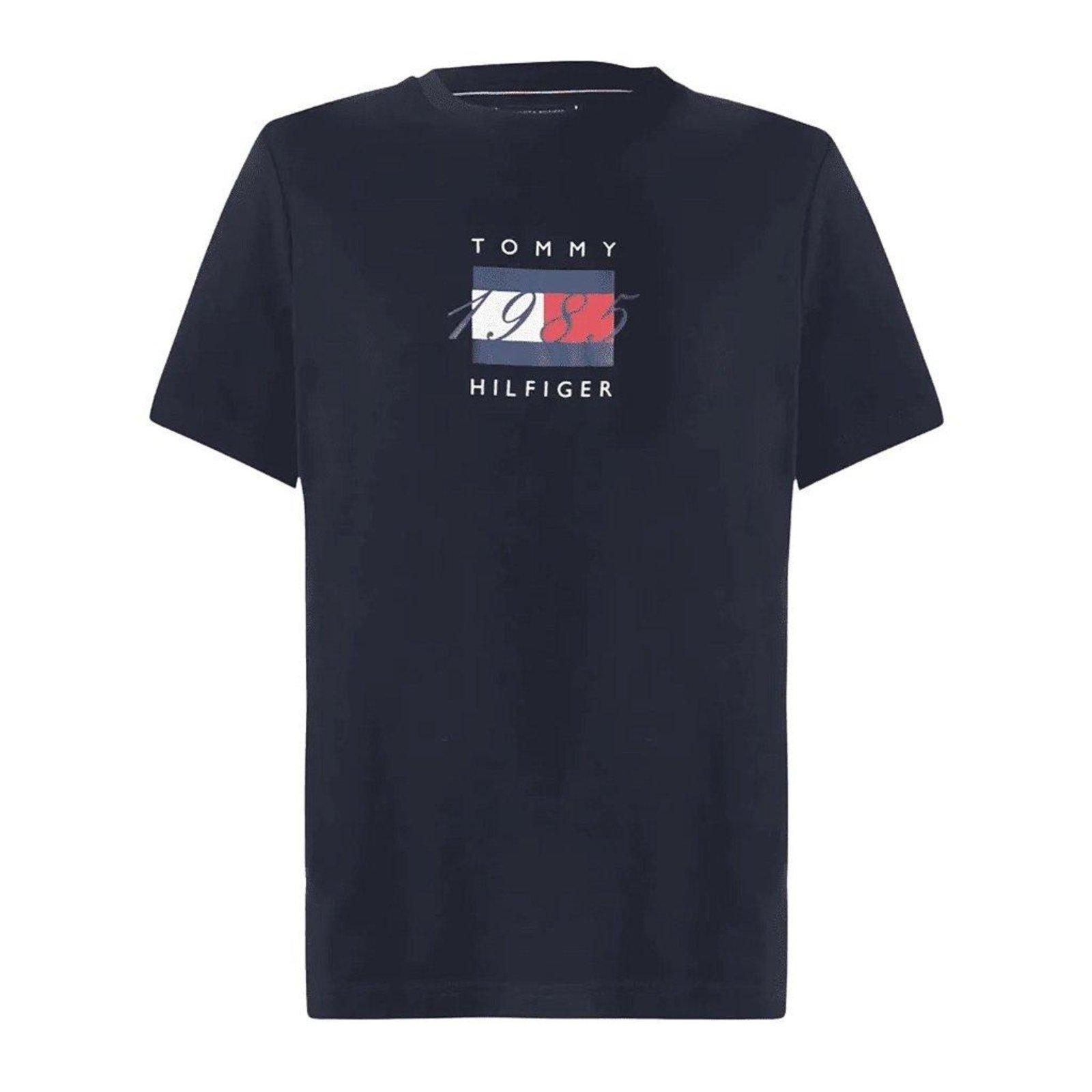 Camiseta Tommy Hilfiger Linear Flag Graphic Tee Marinho