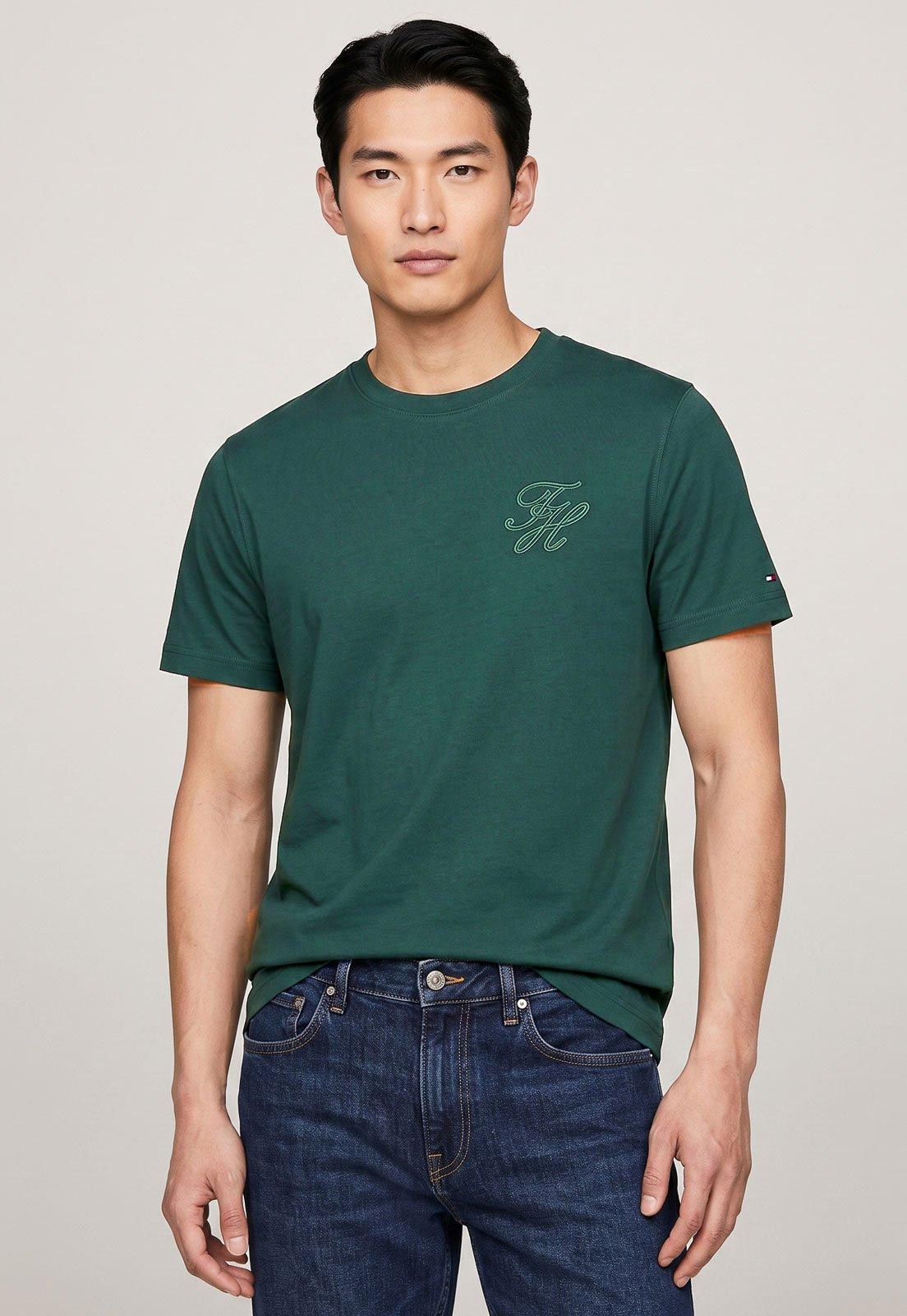 Camiseta Masculina Tommy Hilfiger Gola Redonda Verde
