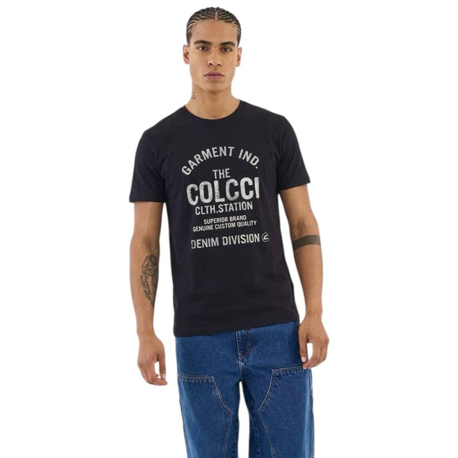 Camiseta Slim Com Estampa Frontal Colcci Preto