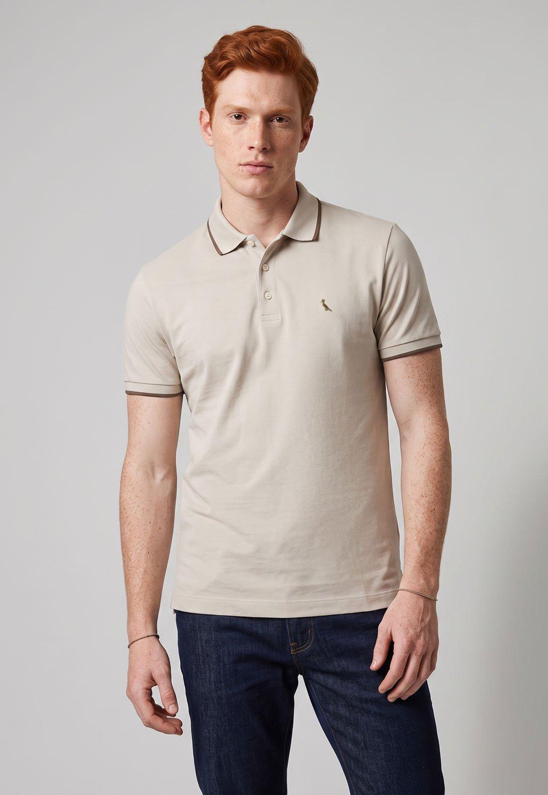 Camisa Polo Masculina Reserva Friso Único Bege