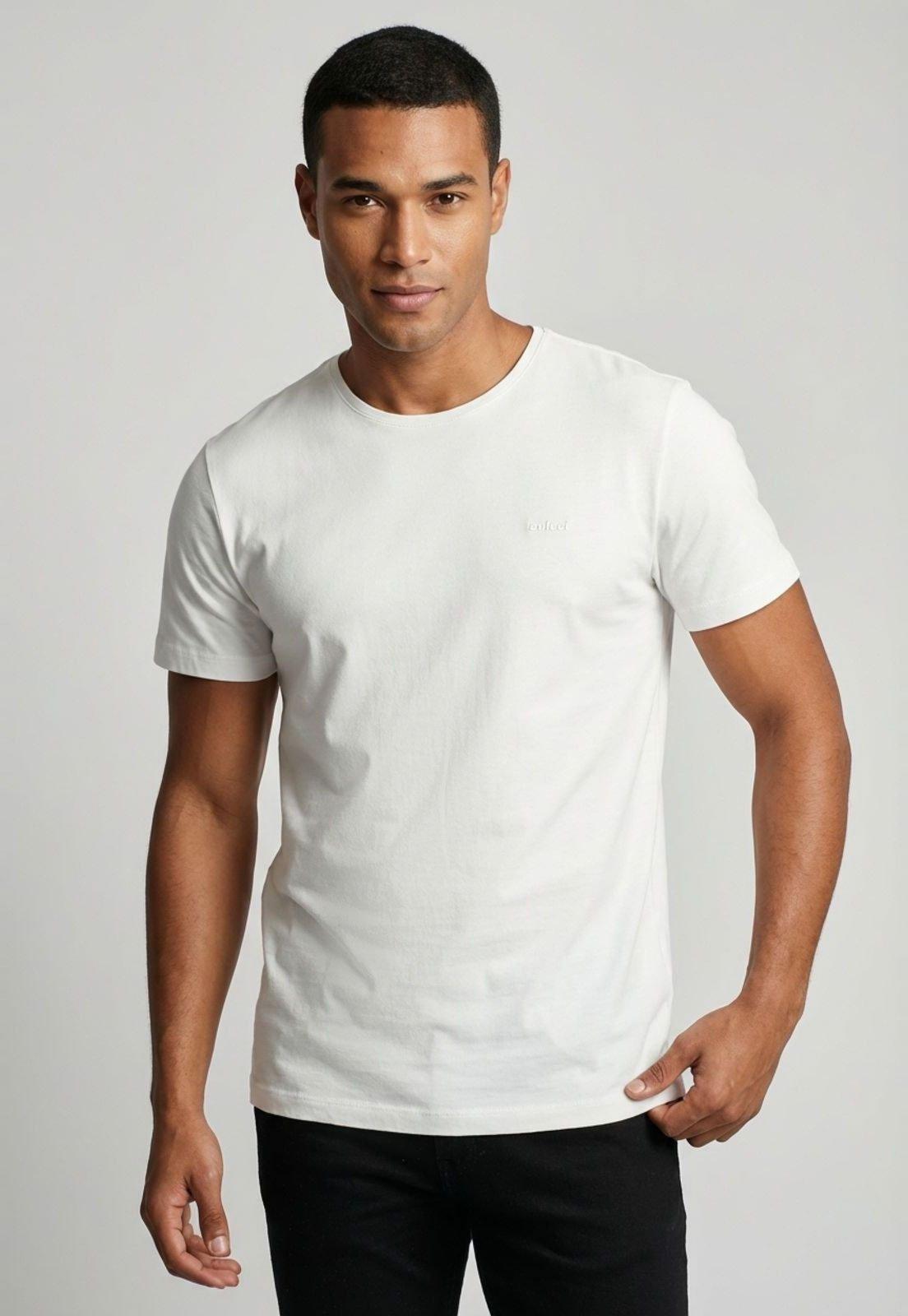 Camiseta Masculina Colcci Logo Bordado Branca