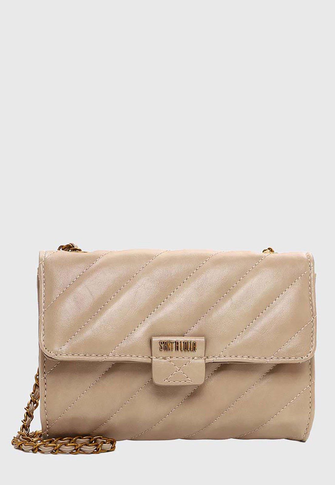 Bolsa Feminina Santa Lolla Matelassê Corrente Bege