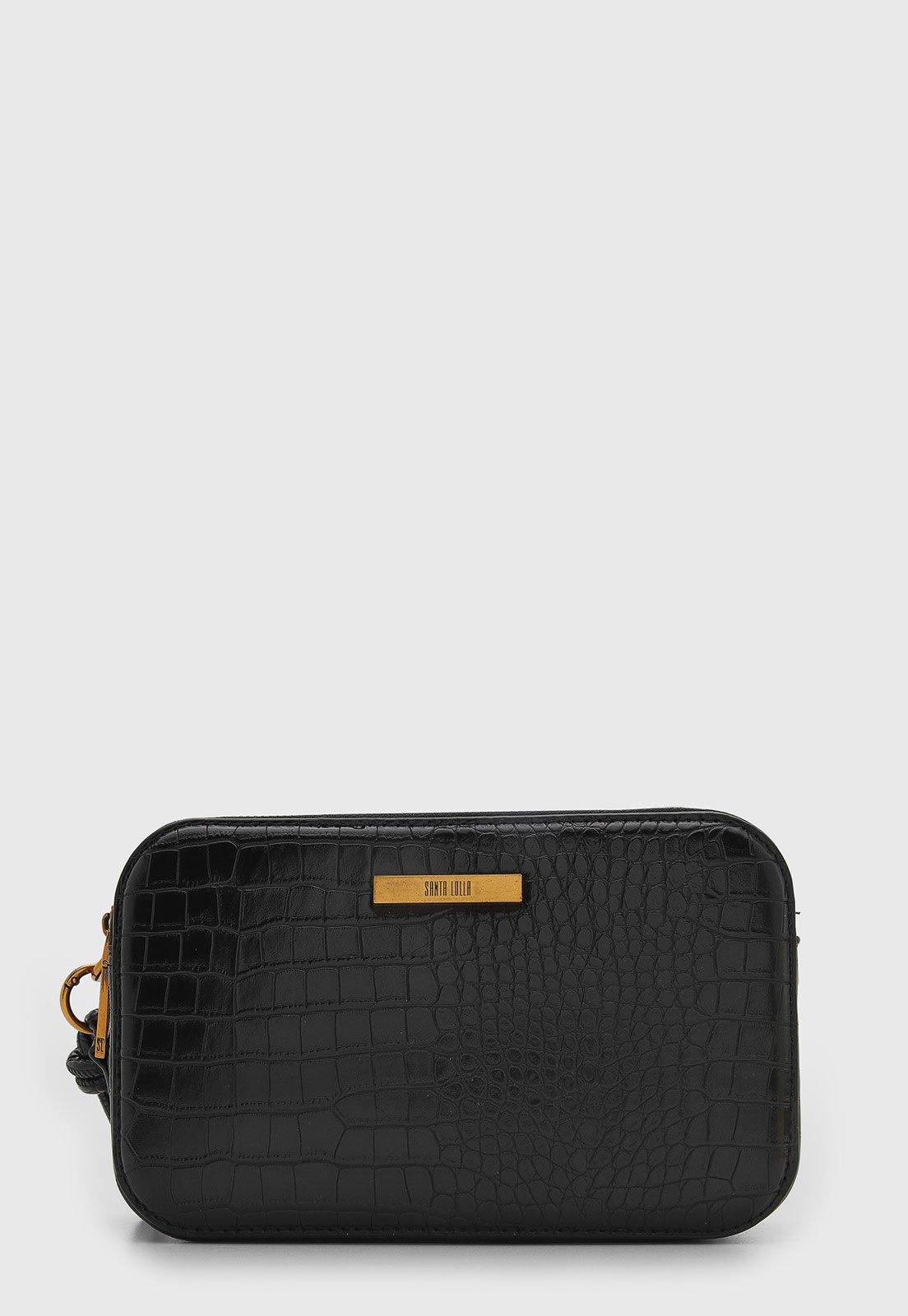 Bolsa Santa Lolla Textura Croco Preta