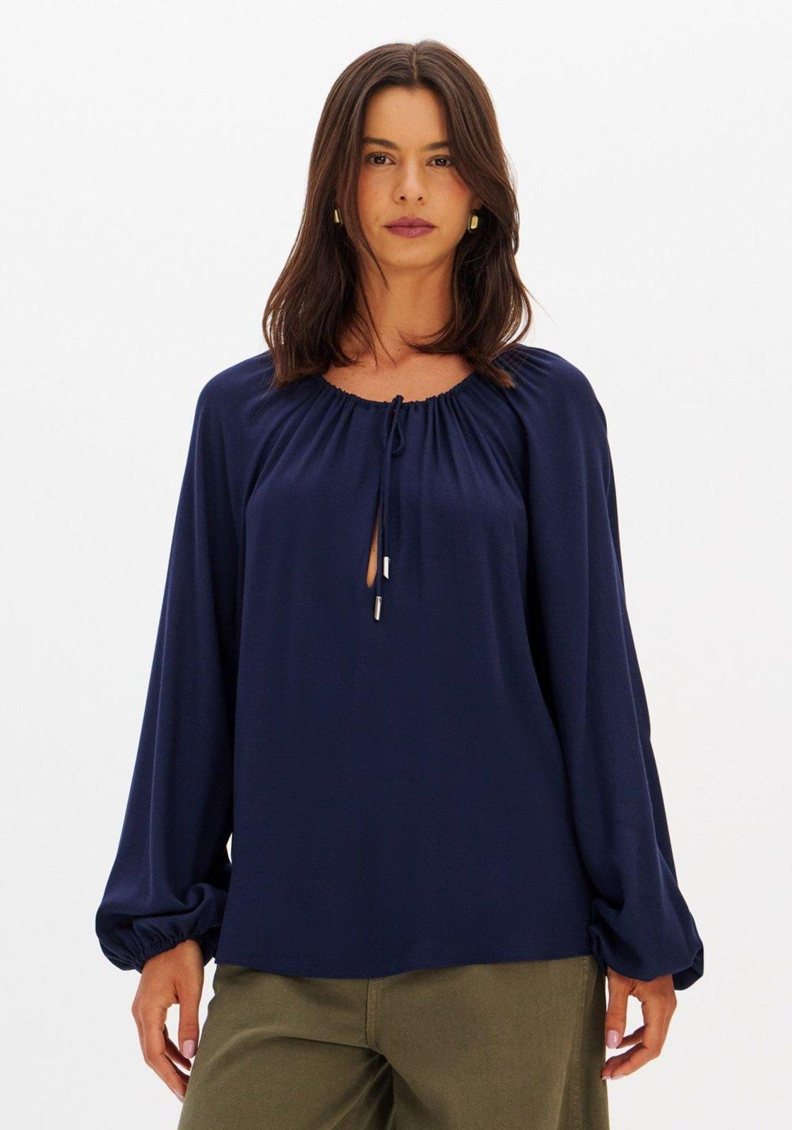 Blusa Manga Longa Com Amarração Lança Perfume
