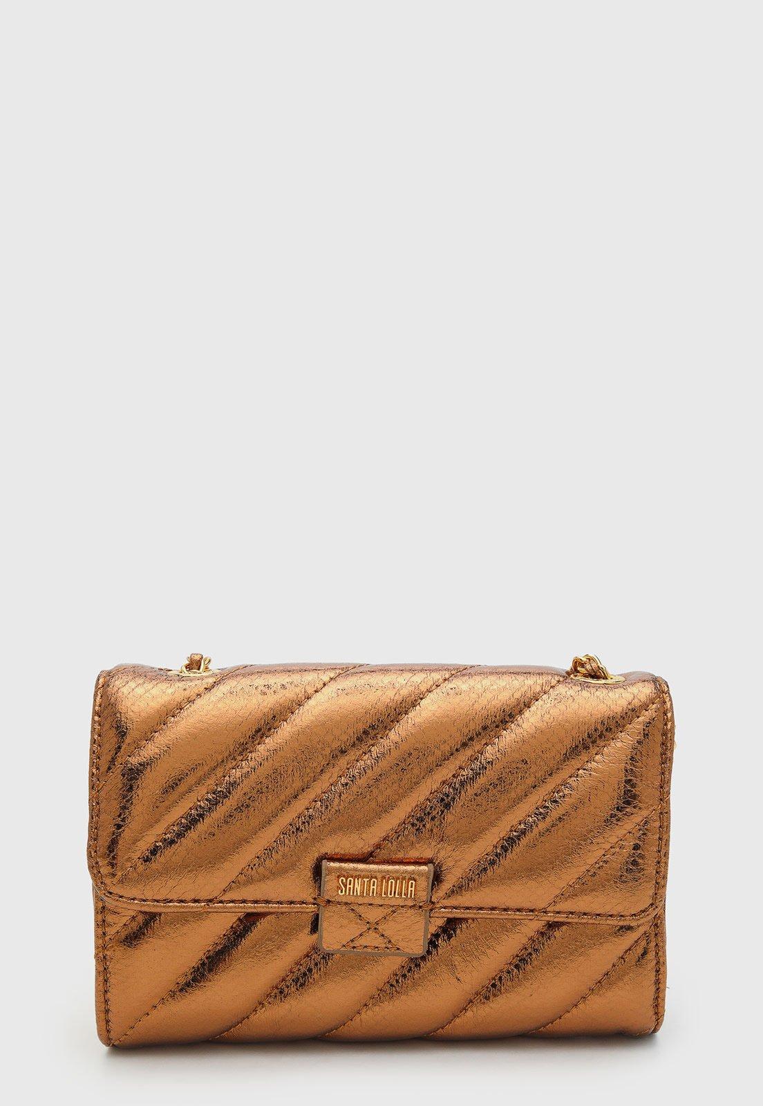 Bolsa Feminina Santa Lolla Alça Corrente Bronze