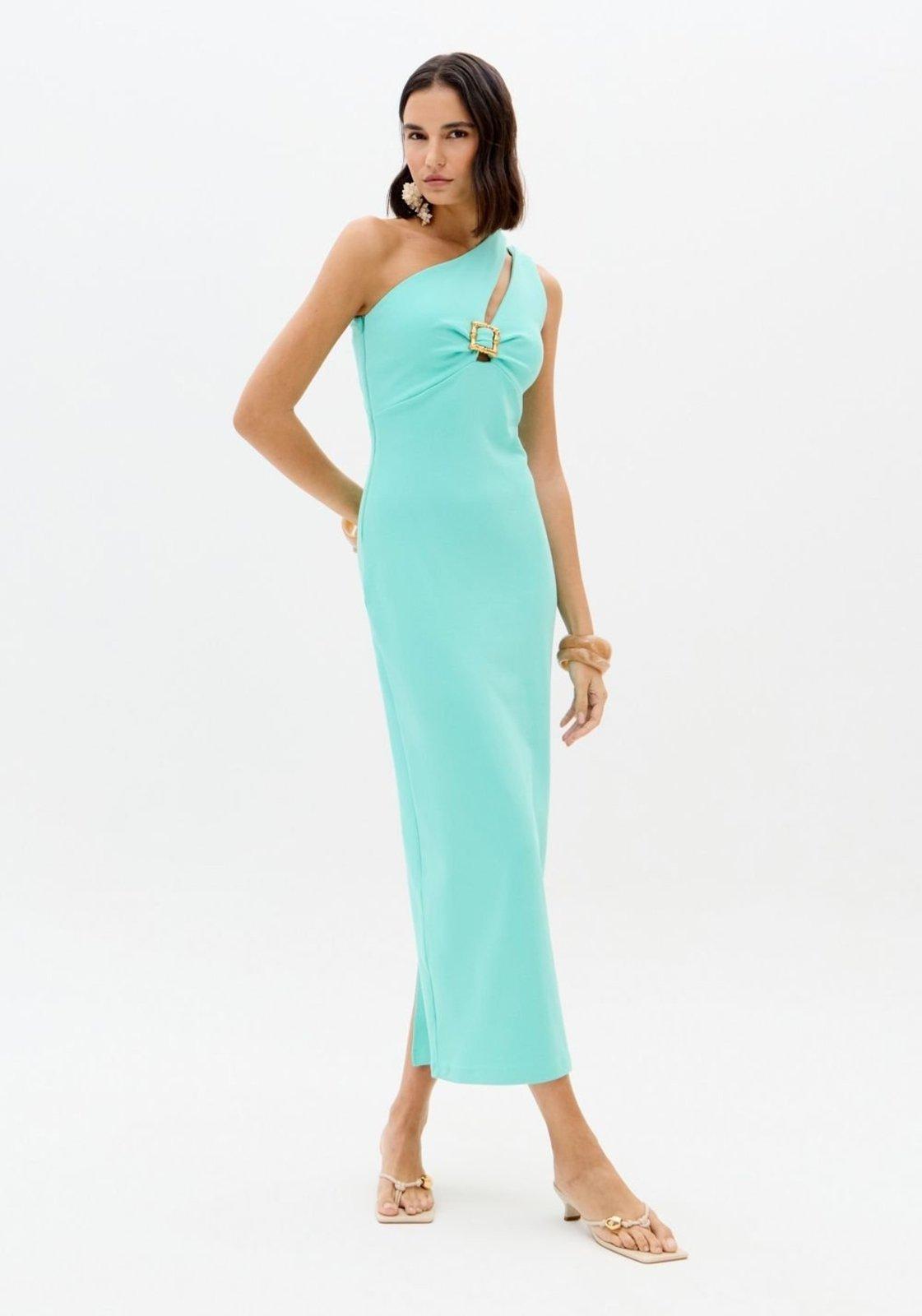 Vestido Super Midi Ombro Único Lança Perfume