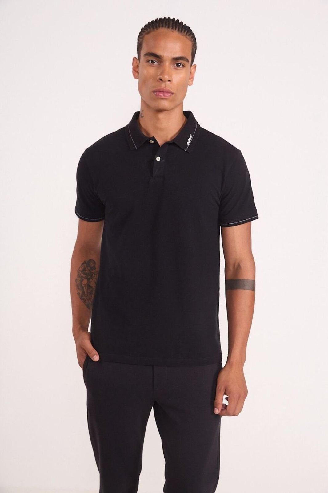 Camisa Polo Masculina Logo Colcci Preto