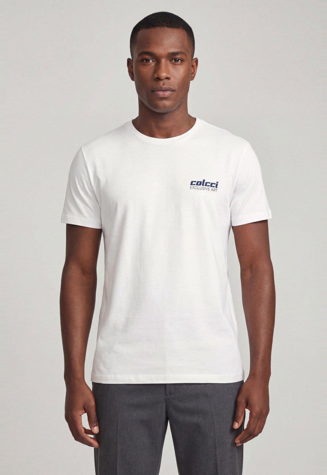 Camiseta Masculina Colcci Logo Gráfico Branca