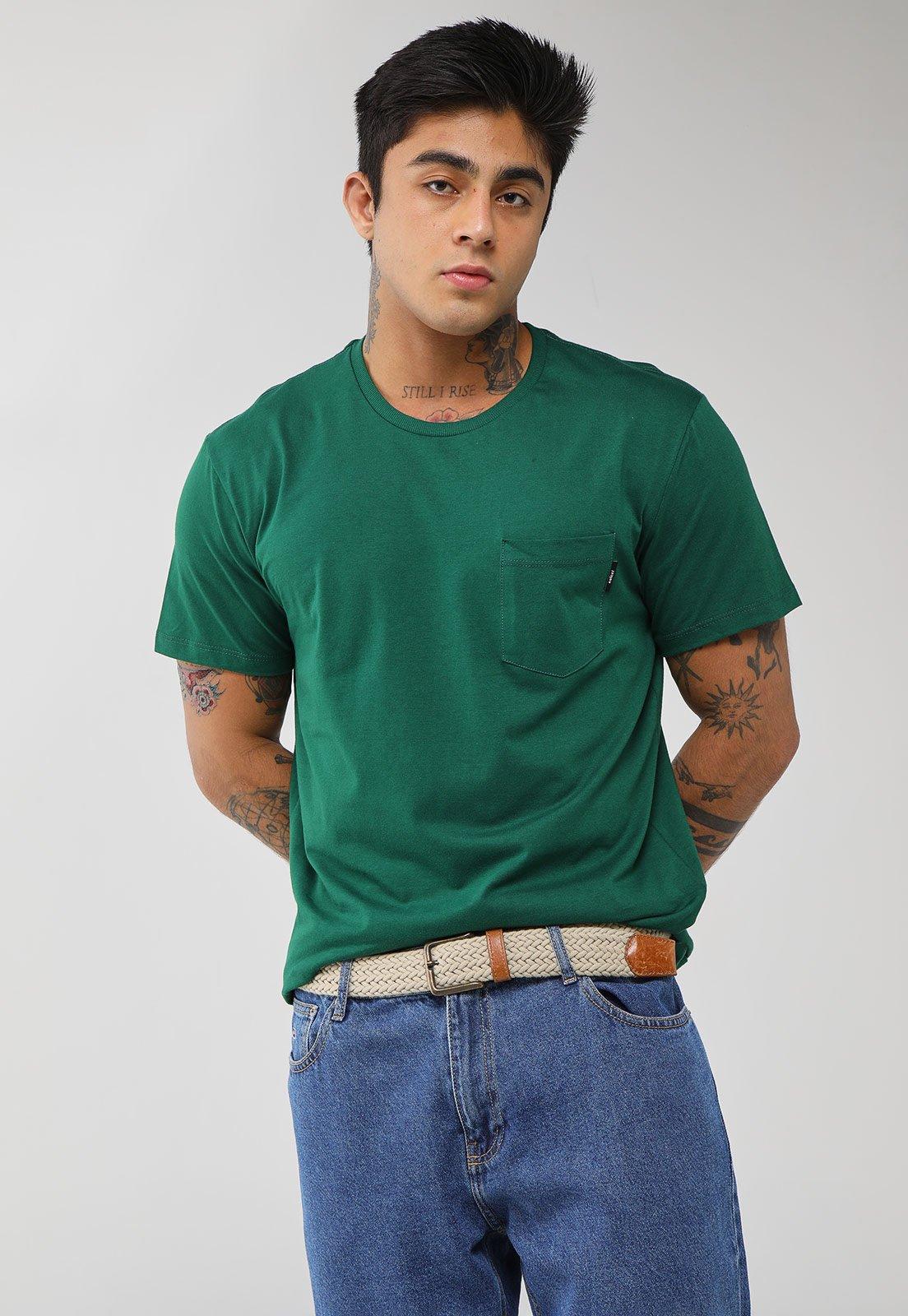 Camiseta Masculina Colcci Bolso Verde