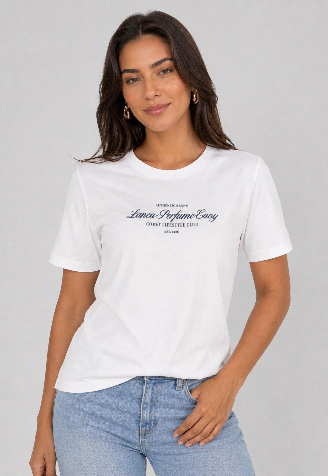 Camiseta Feminina Lança Perfume Comfy Lifestyle Branca