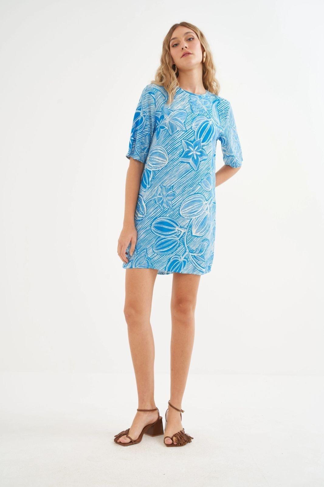 Vestido Estampado Colcci Azul