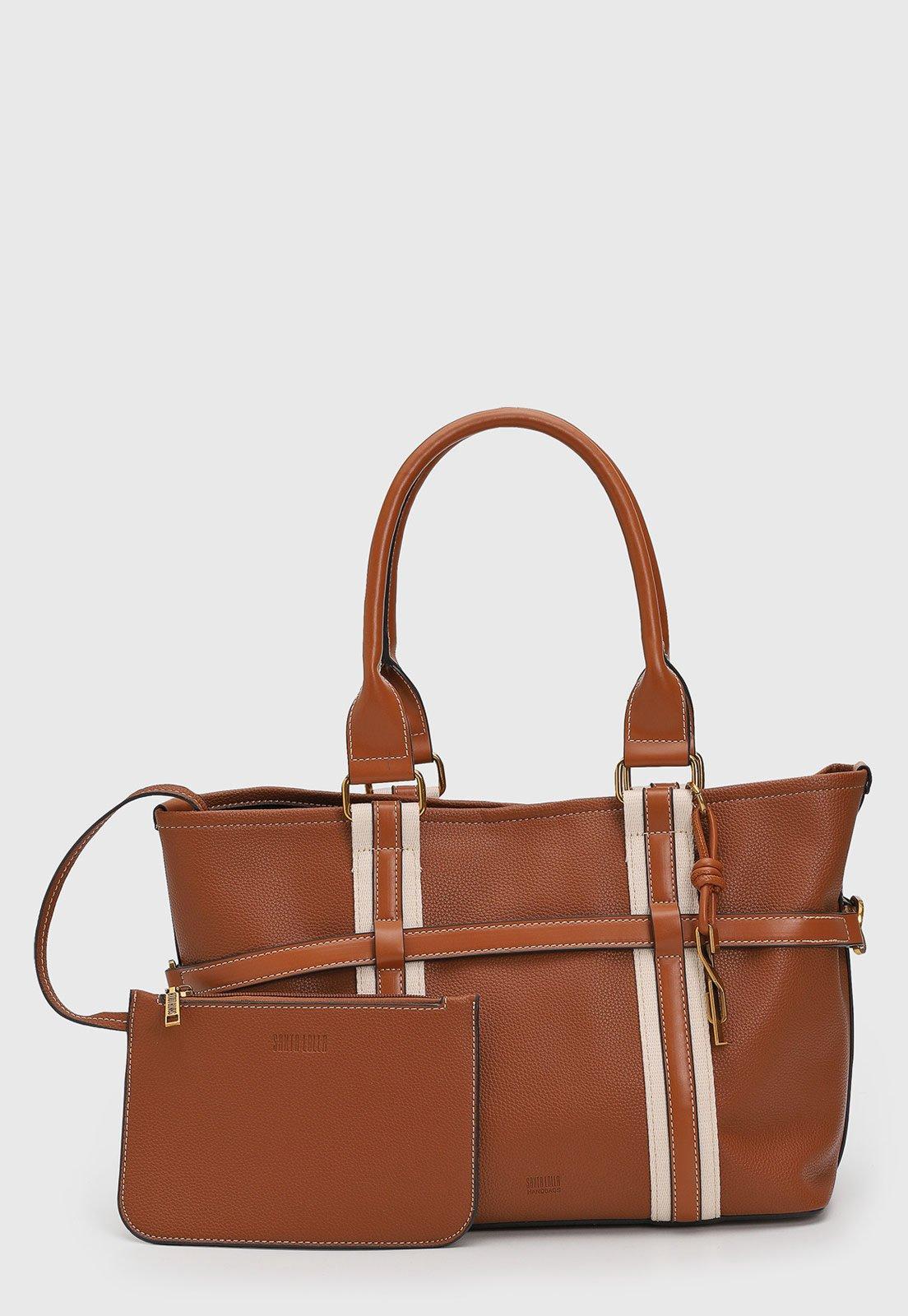 Kit Bolsa e Necessaire Feminina Santa Lolla Grande Caramelo