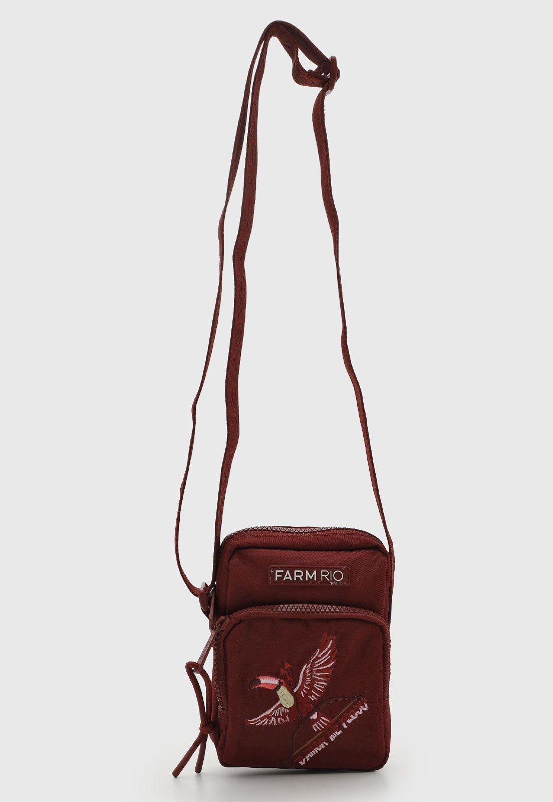 Bolsa Feminina FARM da Gema Tucano Cupido Bordado Vinho