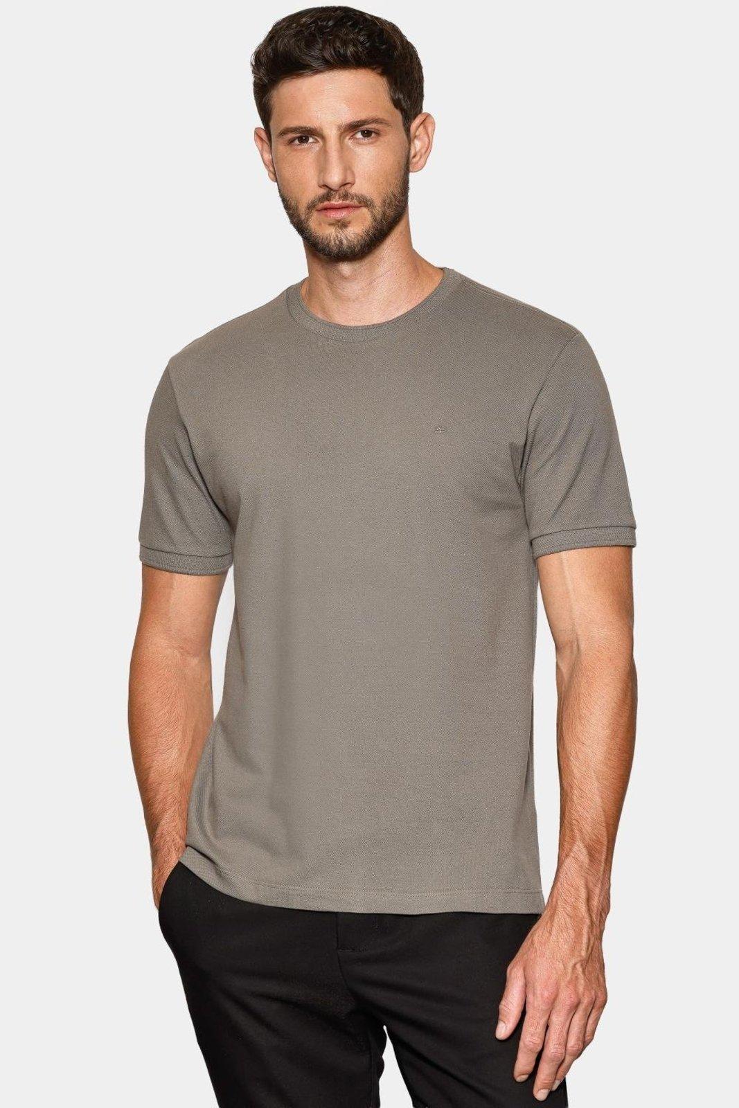 Camiseta Aramis Manga Curta Piquet Gola Jacquard