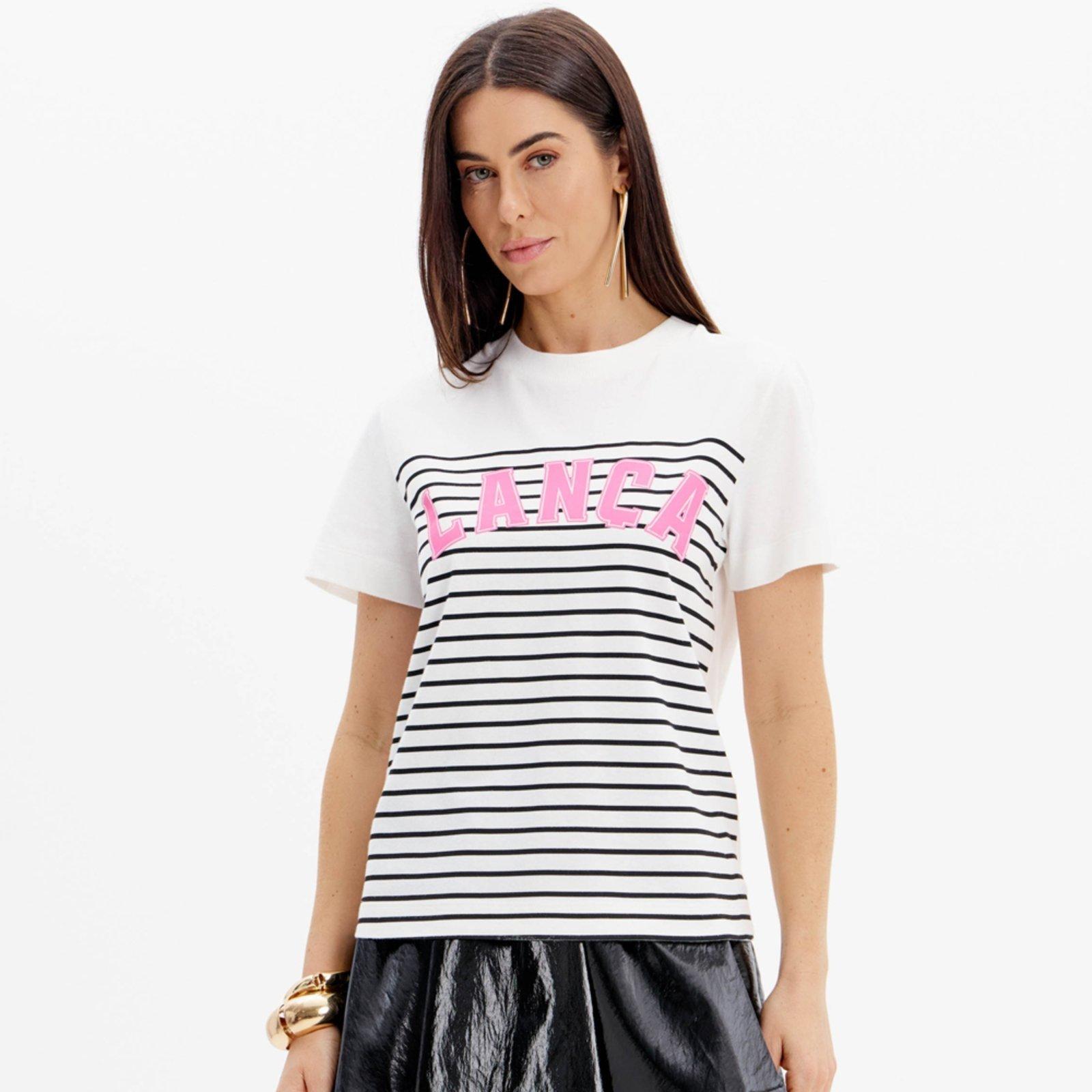 Camiseta Lança Perfume Name Ou25 Off White Feminino