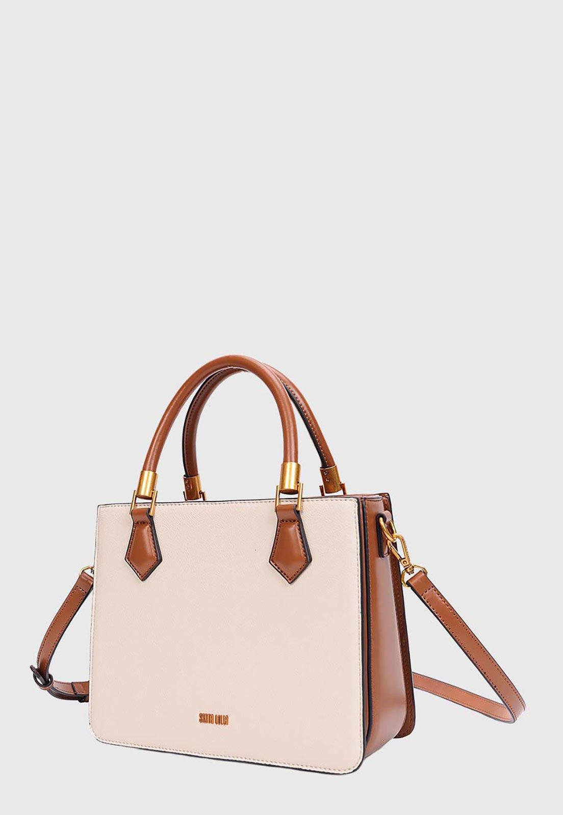 Bolsa Feminina Santa Lolla Grande Estruturada Off-White