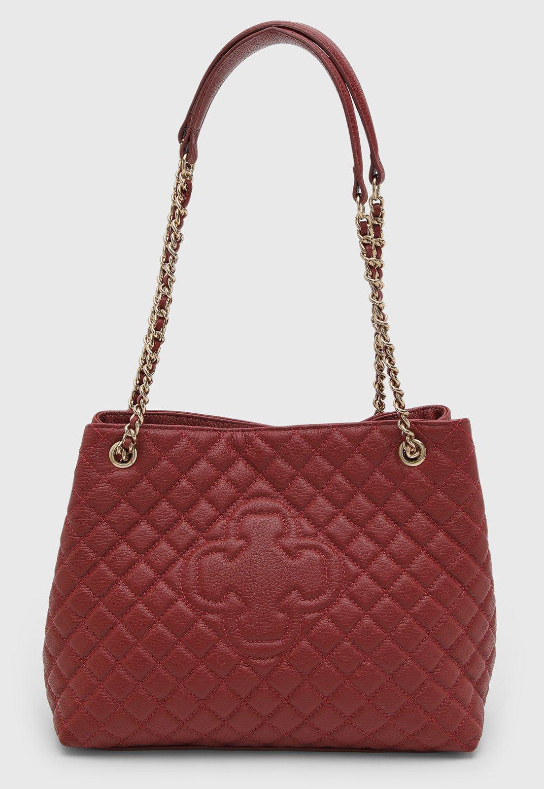 Bolsa Capodarte Tote Couro Matelassê Vermelha