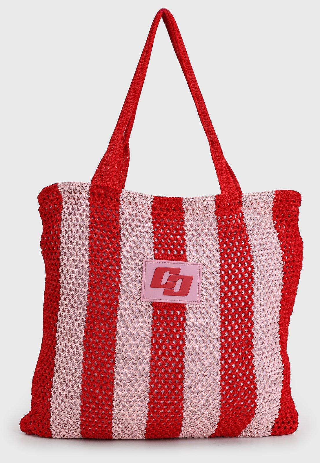 Bolsa Feminina Colcci Trama Crochê Rosa