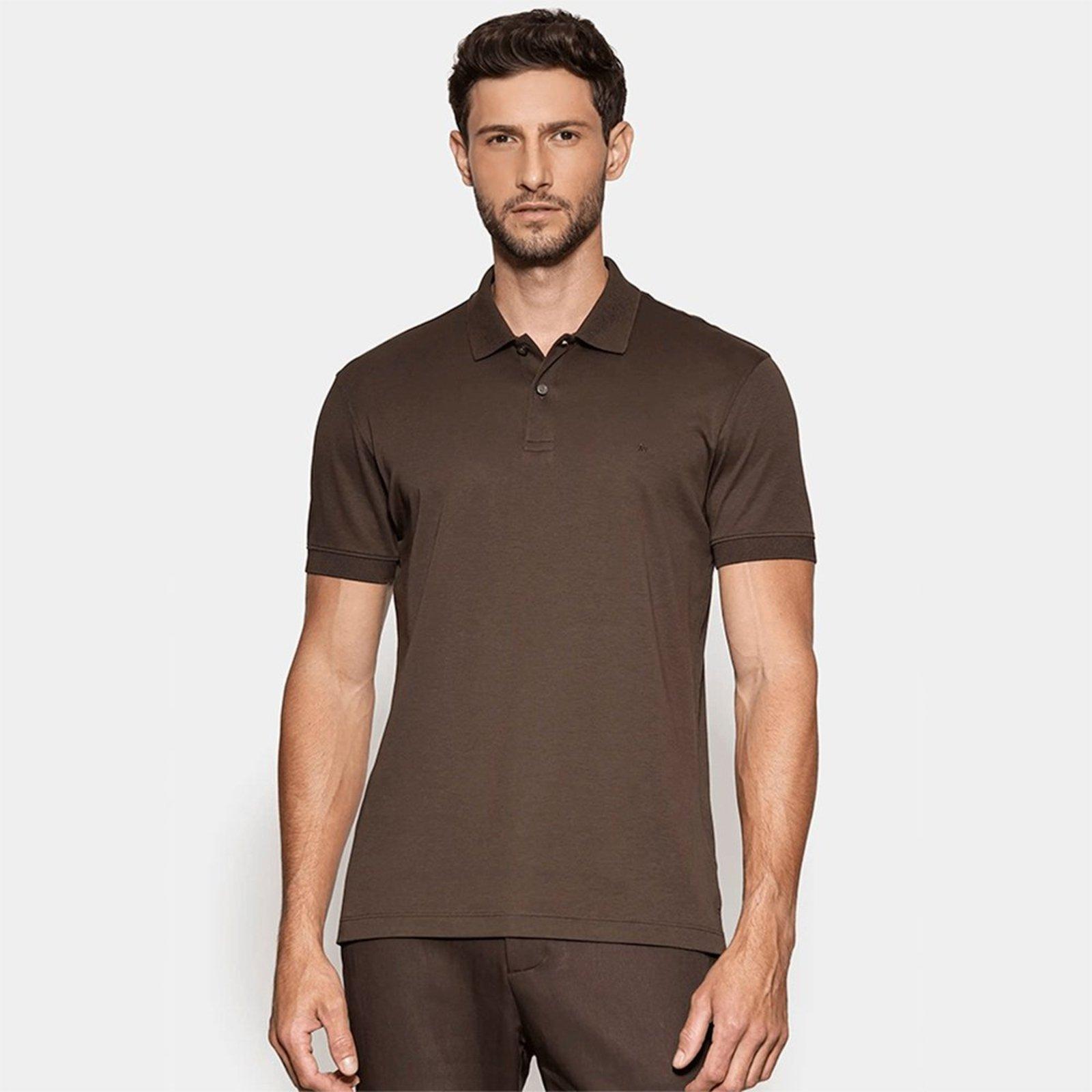 Camisa Polo Aramis Interlock Pima In26 Marrom Masculino