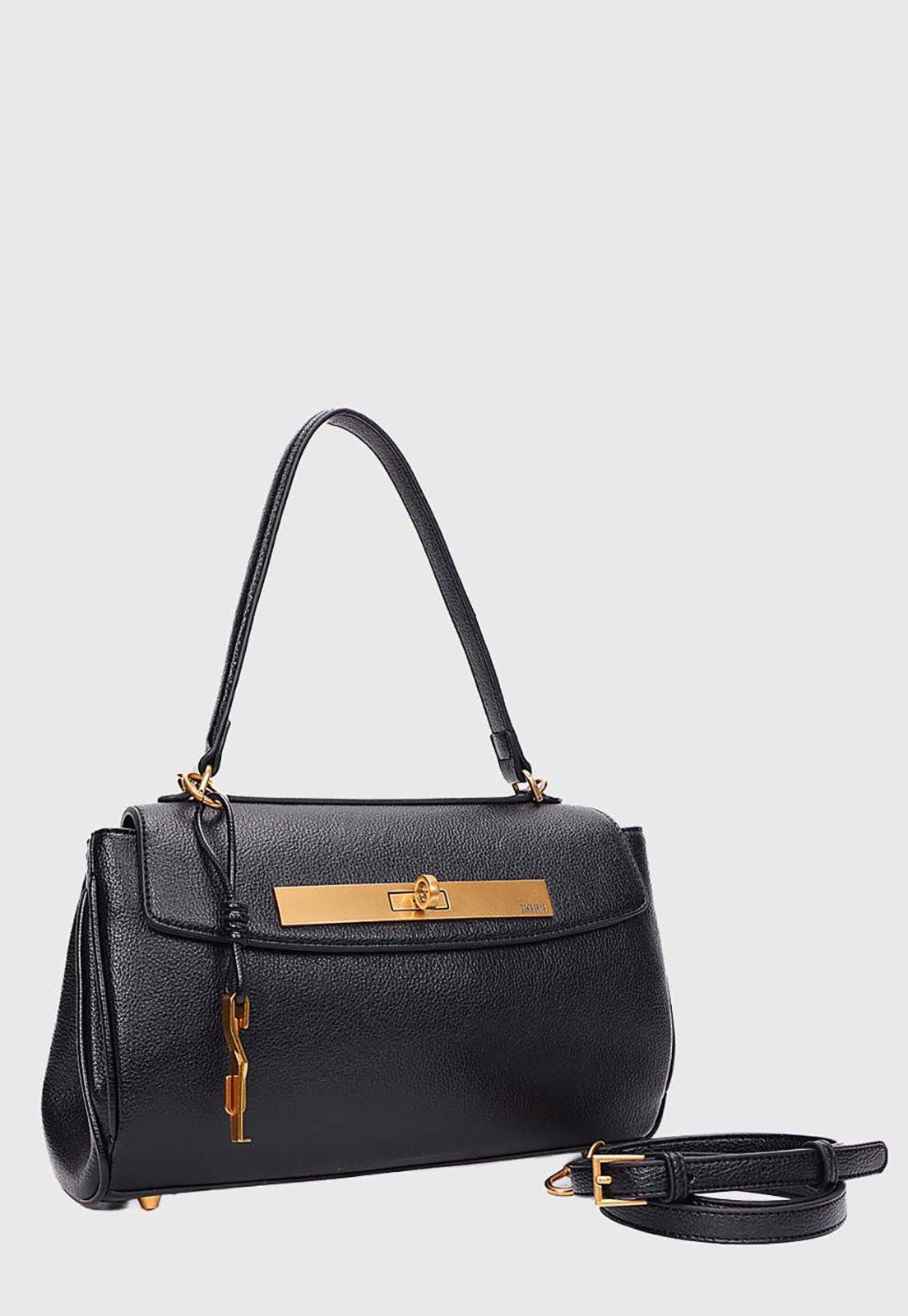 Bolsa Grande Santa Lolla Detalhe Metal Preta