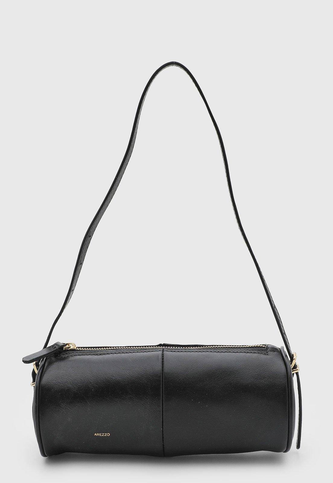 Bolsa Feminina Arezzo Couro Baguete Preta