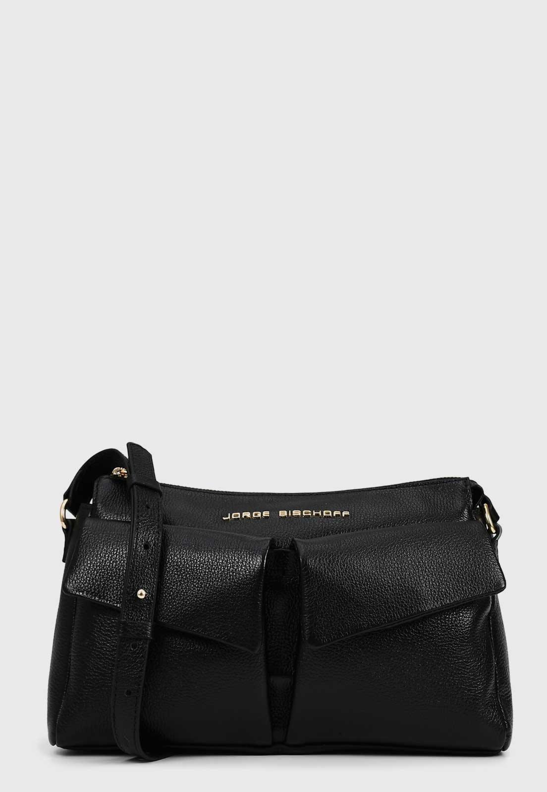 Bolsa Feminina Jorge Bischoff Estruturada Couro Preta
