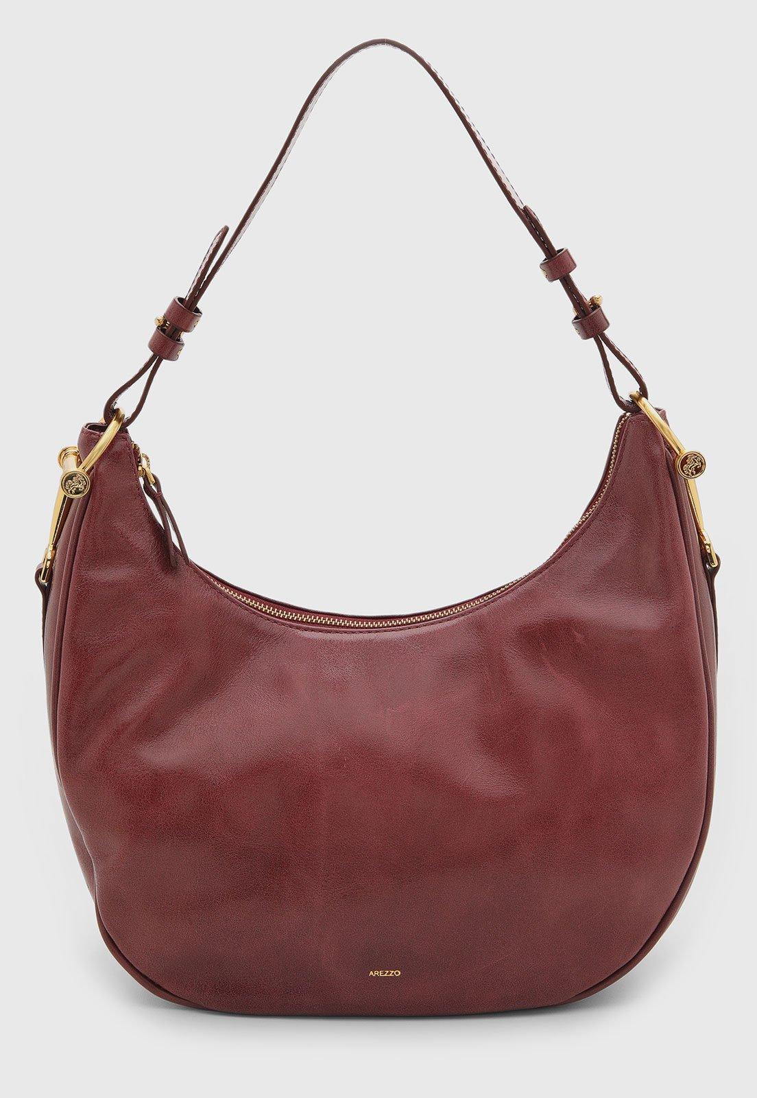 Bolsa Feminina Arezzo Couro Estruturada Vinho